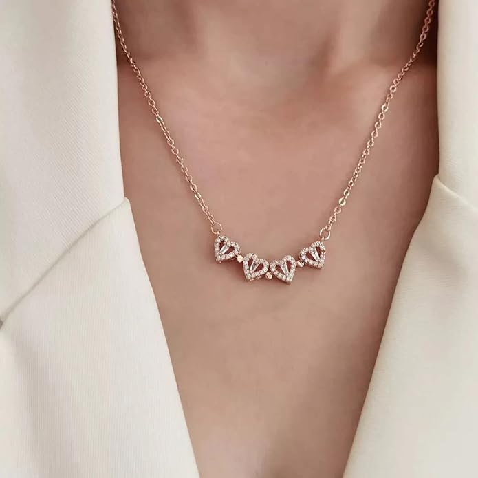 Two-In-One Magnetic Clover Heart Pendant Necklace